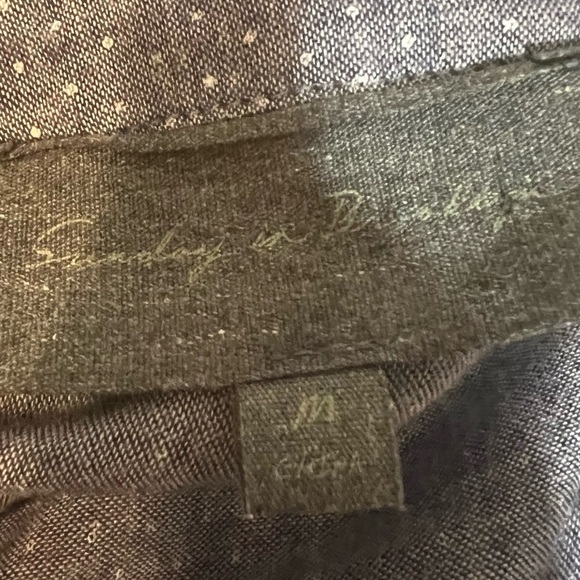 Sunday in Brooklyn Anthropologie Chambray Peplum Button Down Top Medium Gray - Picture 12 of 12